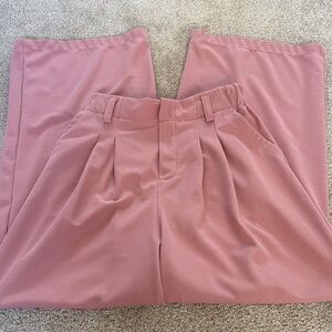 Stylish Pink Pleated Trousers